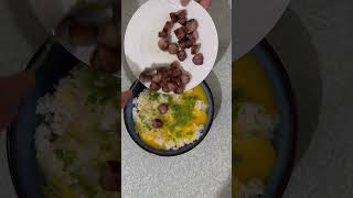 52g protein #shorts #postworkoutmeal #porksausage #egg #rice #microwaverecipe #microwavedinner