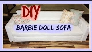DIY: barbie doll sofa / dollhouse furniture
