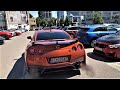 CRAZY Nissan GT-R & BMW M3 RACING in the city, rev battle & burnouts