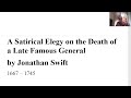 🔵 a satirical elegy on the death of a late famous general jonathan swift summary analysis j swift