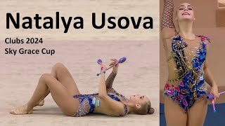 Natalya Usova Uzbekistan Clubs 2024 Sky Grace Cup 25.350 November 22 QATAR #rhythmicgymnastics