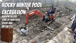 Rocky Winter Pool Excavation