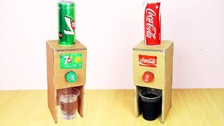 How to Make Coca Cola Soda Fountain Machine from Cardboard at Home - Without any Motor