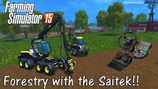 Farming Simulator 15 | FORESTRY WITH THE SAITEK WHEEL AND JOYSTICK!!