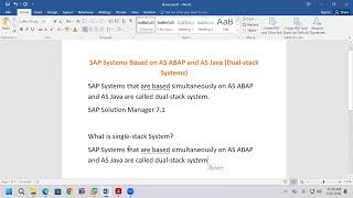 TOPIC 14: SAP Systems based on AS ABAP and AS Java (Dual-stack Systems)