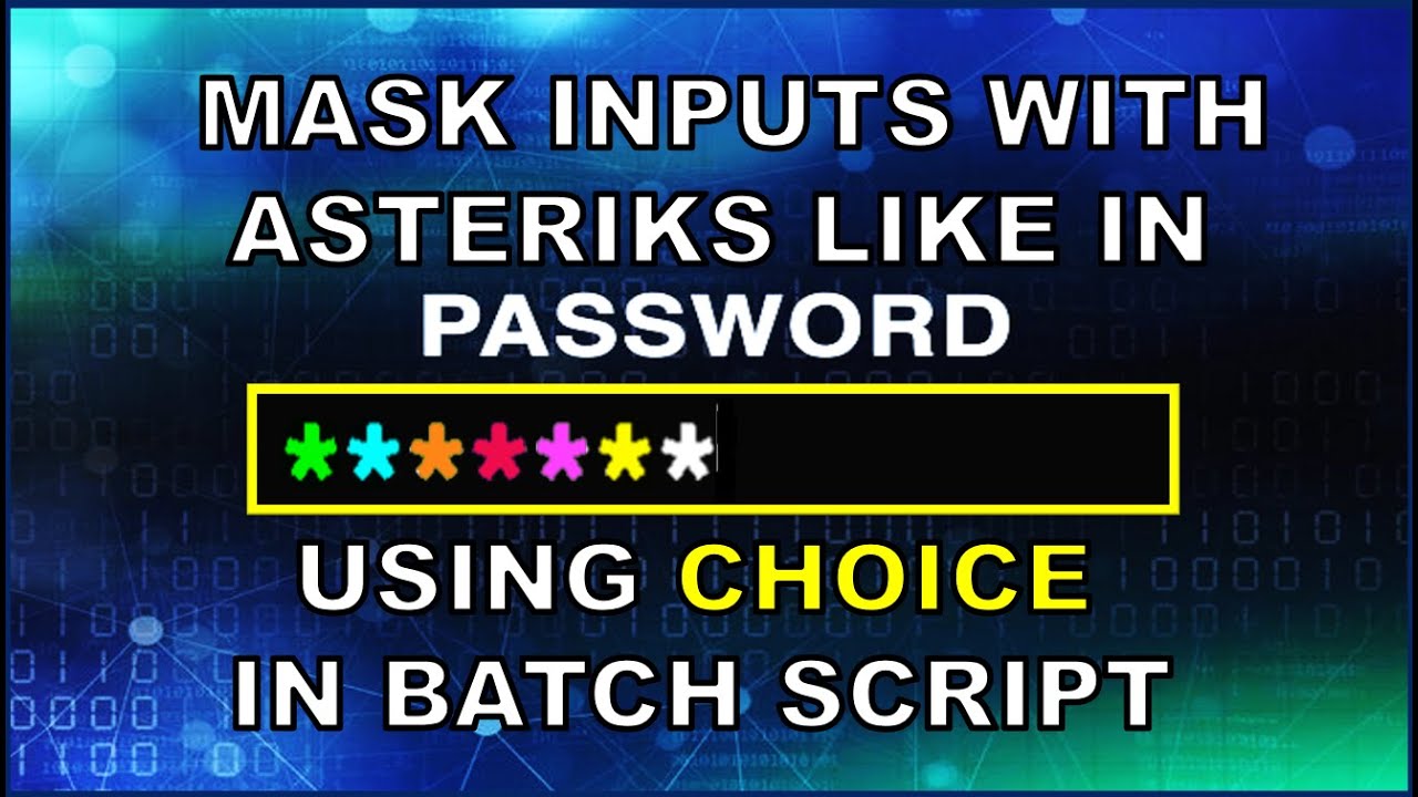 How To Mask Inputs With Asterisk ( * ) Like Passwords Using Choice ...