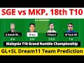 SGE vs MKP Dream11 Prediction | SGE vs MKP Dream11 | SGE vs MKP Dream11 Prediction Today Match