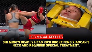 UFC Macau Highlight: Ming Shi's insane head kick sends Xiaocan Feng out on stretcher