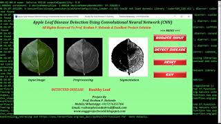Python Code for Apple Leaf Disease Detection Using CNN (Convolutional Neural Network) Source Code