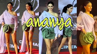 Stunning Look of Ananya Pandey 💃🏼 Ananya Pandey Flaunts Toned Silky Legs in Gadar 2 Success Bash 🍹