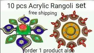 Diwali special 10 Acrylic Rangoli printed pieces to decor your  house/free home delivery/COD/