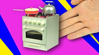 DIY Mini kitchen stove for dolls and dollhouse
