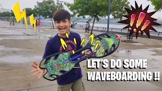 My New Waveboard 🤩 | “It’s Waveboarding Time” 😜 # RiverFront With Rain ☔️