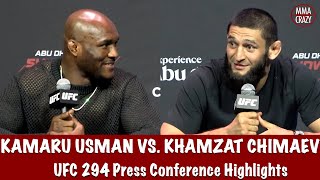 Kamaru Usman vs Khamzat Chimaev Press Conference Highlights UFC 294