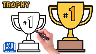 How To Draw A 🏆 TROPHY 🏆 | Step By Step Drawings