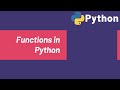 Advanced Python Programming | Part 1 | Functions/Methods in python