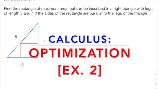 Calculus: Optimization [Rectangle Inscribed in a Triangle]