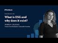 What is ESG and why does it exist?