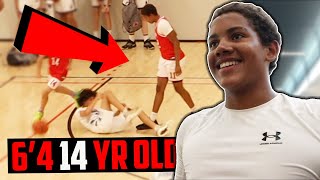 6'4 14 Year Old MIC'D UP During AAU Game!