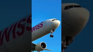 SWISS AIRLINES BOEING 777 LANDING AT LOS ANGELES INT AIRPORT#shorts #lax #la #b777 #swissairlines