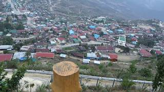 Chin State Capital: Hakha city view from Viewpoint - 4K