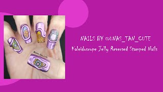 Kaleidoscope Stamped Nails - 3D Shapes and Chrome Powder - Pretty Fingers By Robin