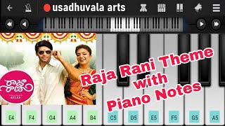 Raja Rani Theme Piano notes | Raja Rani | Piano notes | Piano Tutorials