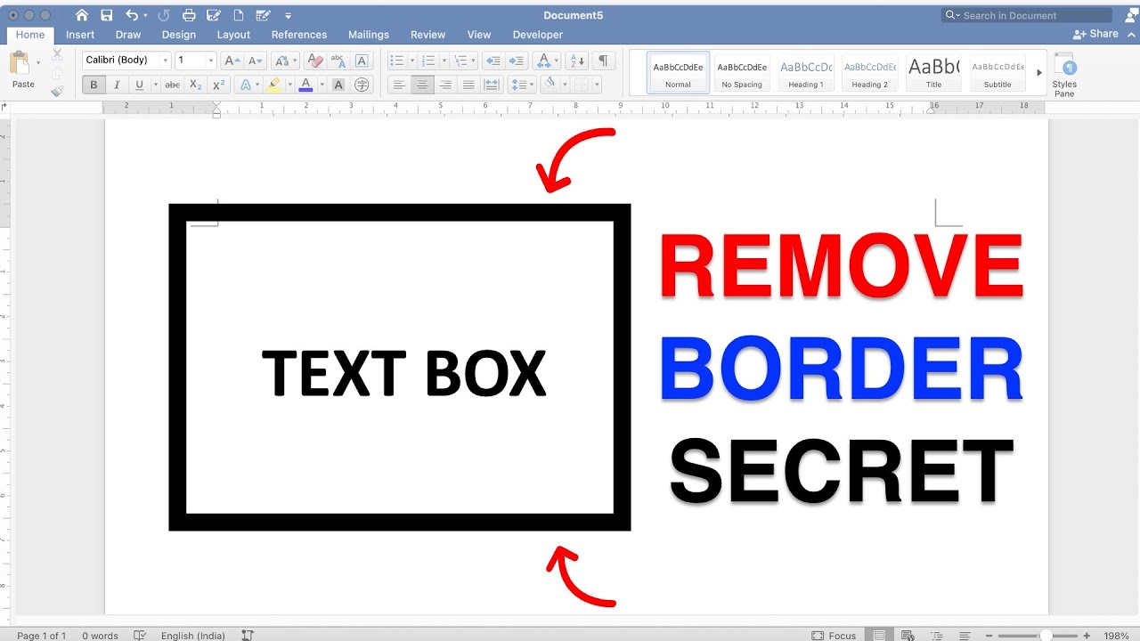 How To Remove Line Around Text Box In Word 365 - YouTube