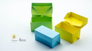 DIY Rectangular Box | Paper BOX with LID and No Glue | Easy Origami Paper Craft | DIY