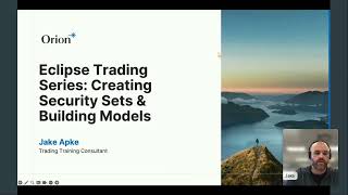 Eclipse Trading Series: Creating Security Sets and Building Models