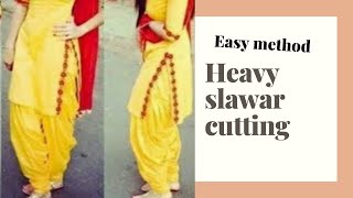 narrow ਹੈਵੀ ਸਲਵਾਰ ਦੀ ਕਟਾਈ ।।  Full heavy salwar ki cutting