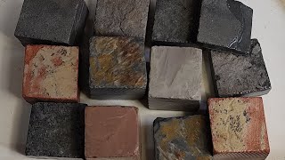 Three coloured slate cubes wet cleaning video🎥//Satisfyingscraping🎥