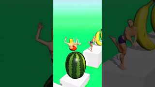 Squeezy Girl Jumping Banana Eggplant #Animation#fun #mobilegame #amogus #shortsfeed #crush #shorts