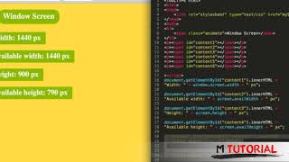 Tutorial JavaScript for beginners #51 Window Screen # M Tutorial