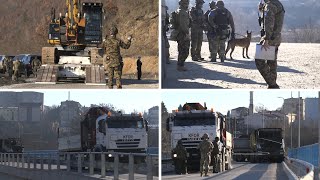 KFOR conducts roadblock removal in Mitrovica