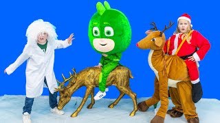 PJ Masks Big Head Gekko with Assistant Toy Hunt with Batboy Ryan Romeo and Paw Patrol