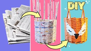 Wonderful Upcycling: Cute Basket Made of Newspaper ! Easy Tutorial for the Whole Family!