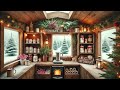 cozy hot chocolate shed ambience christmas tree farm asmr with crackling woodstove u0026 festive decor