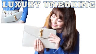 YSL UPTOWN POUCH AND MATCHING GUCCI BELT UNBOXING \u0026 FIRST IMPRESSIONS