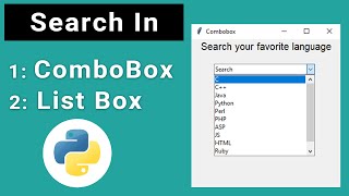 How To Create a Search-able tkinter Combo Box | Tkinter and Python | How To Create ComboBox