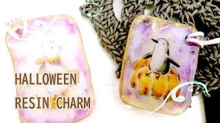 【UVレジン・プラバン】ペンギンとシロクマのハロウィンチャーム作ってみた★　Halloween Resin Charm Penguin Polar Bear Making