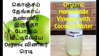 Organic Homemade Vinegar recipe in Tamil | தேங்காய் தண்ணீர் போதும் Organic வினிகர் ரெடி | Vinegar