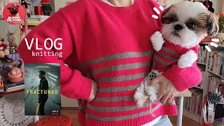 [Knitting and Reading Vlog-52] Daily Knitting Routine / Fractured /Single Household /Shih Tzu Puppy