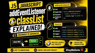 JavaScript addEventListener & classList Explained 🔥 | DOM Manipulation #EasyWebSeries