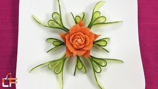 How To Make Rose Flower From Carrot Carving - Carrot Carving & Designs