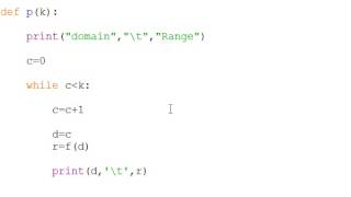 Python Mathematical Functions print domain and range part 2