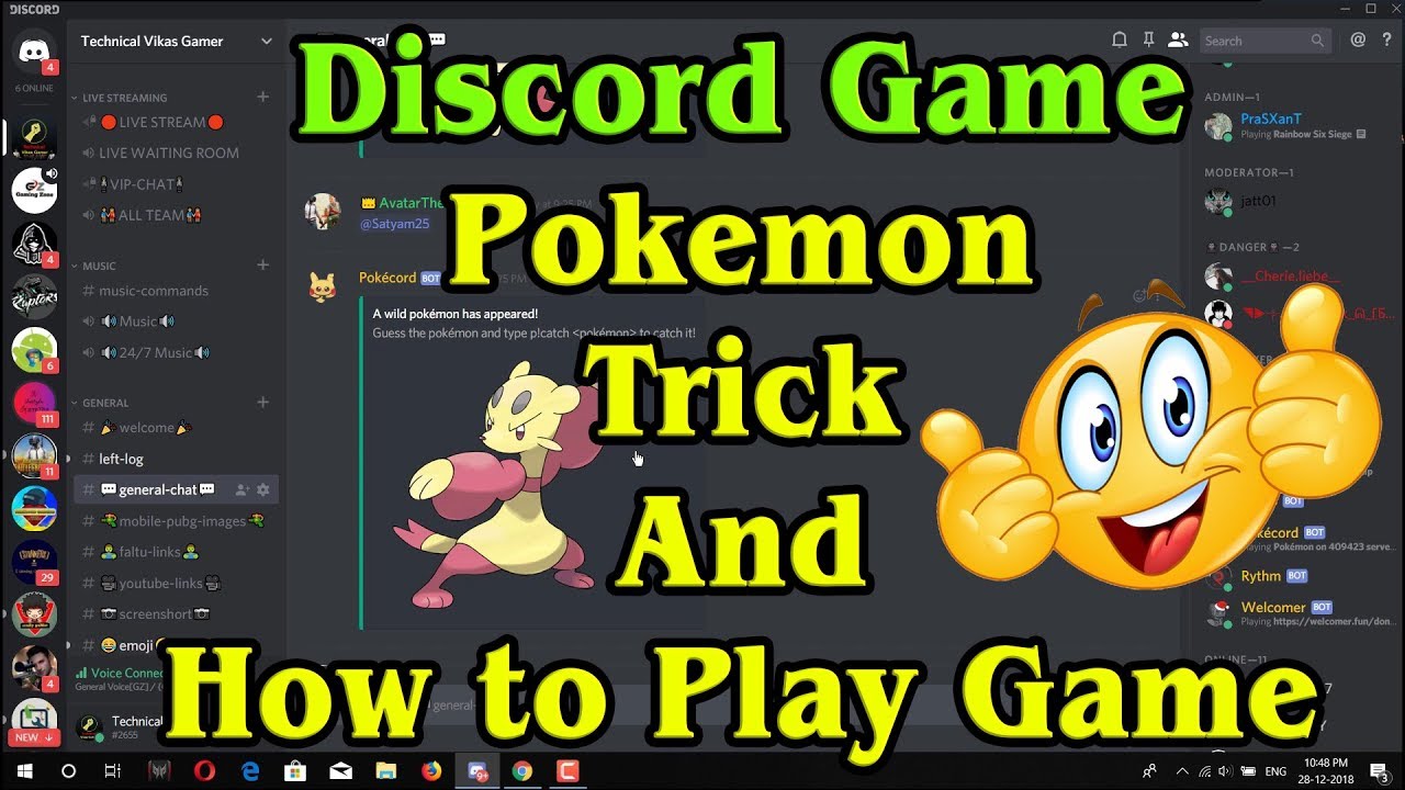 How To Play Pokemon Discord Game And Best Trick - YouTube