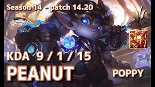 【EUWサーバー/GM】HLE Peanut ポッピー(Poppy) VS へカリム(Hecarim) JG - Patch14.20 EUW Ranked【LoL】