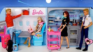 Barbie & Ken Airplane Travel in  Barbie Party Plane & Cruise Ship Toy