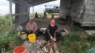 FISHING BERBICE BACKDAM GUYANA #CATCHING HASSAR \u0026 GIANT HOURI